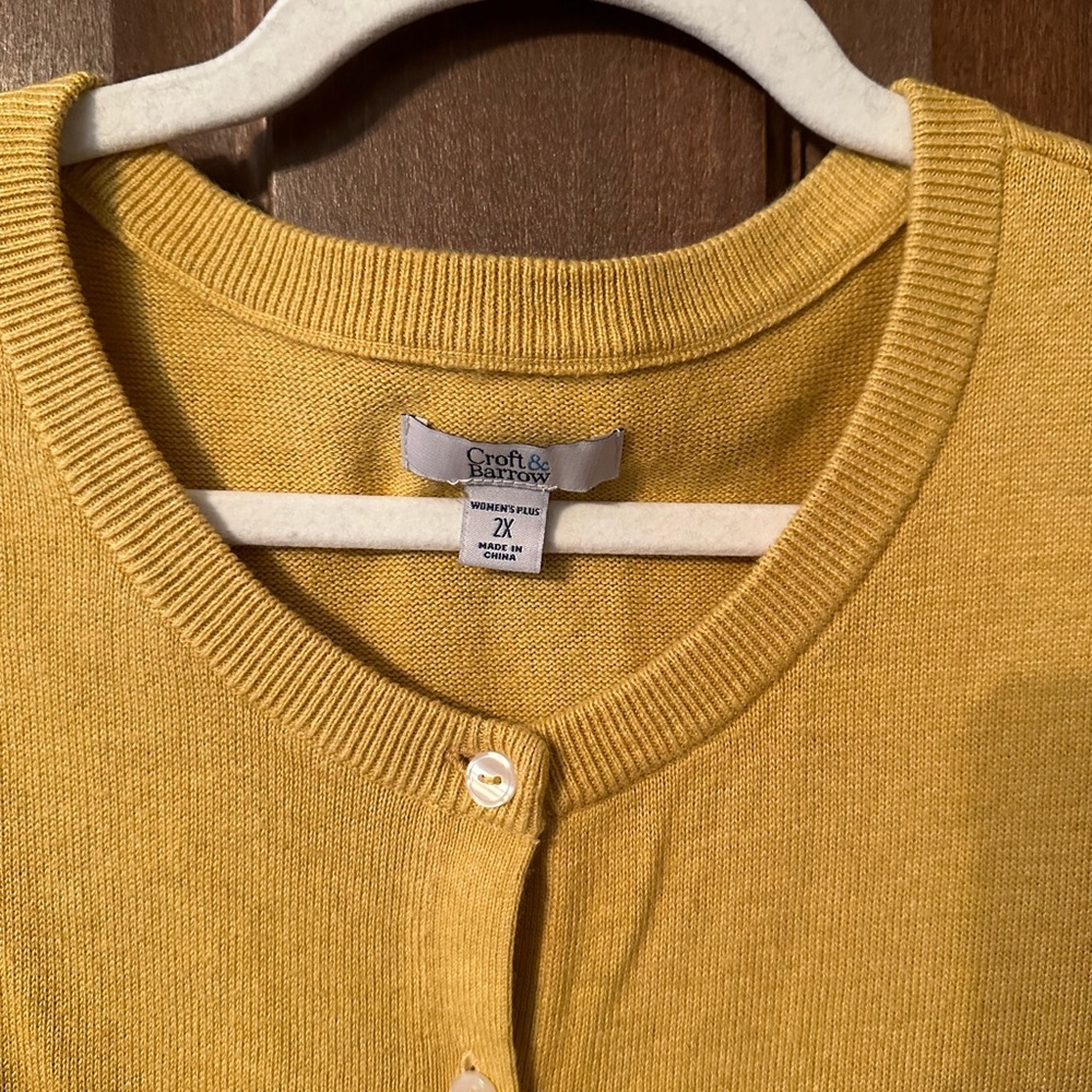 Croft & Barrow button front cardigan 2X - Picture 2 of 2